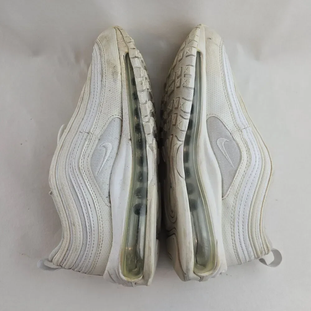 Nike Air Max 97 Shoes Youth 4Y White Silver Running Sneakers 921522-100 Kids